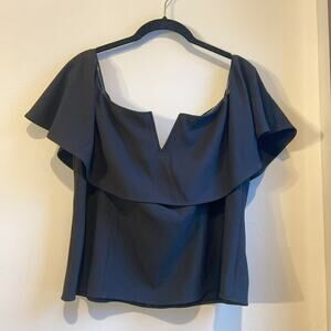 Free Press Black Off the Shoulder Cutout Women's Sz XL Top Romantic Coquette